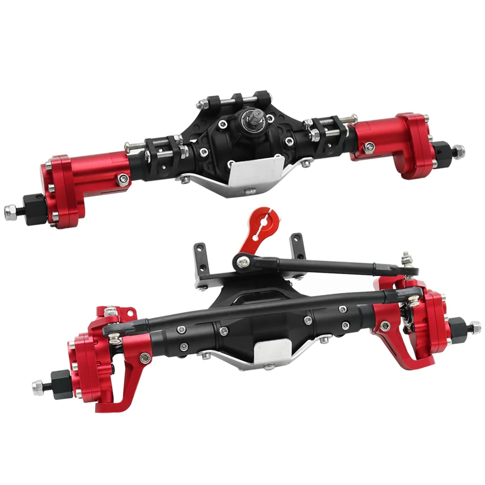 Front and Rear Portal Axle CNC Aluminum Alloy Anodized for 1/10 RC Rock Crawler Axial SCX10 II Spiral Gear 90046 90047 D90 RC4WD