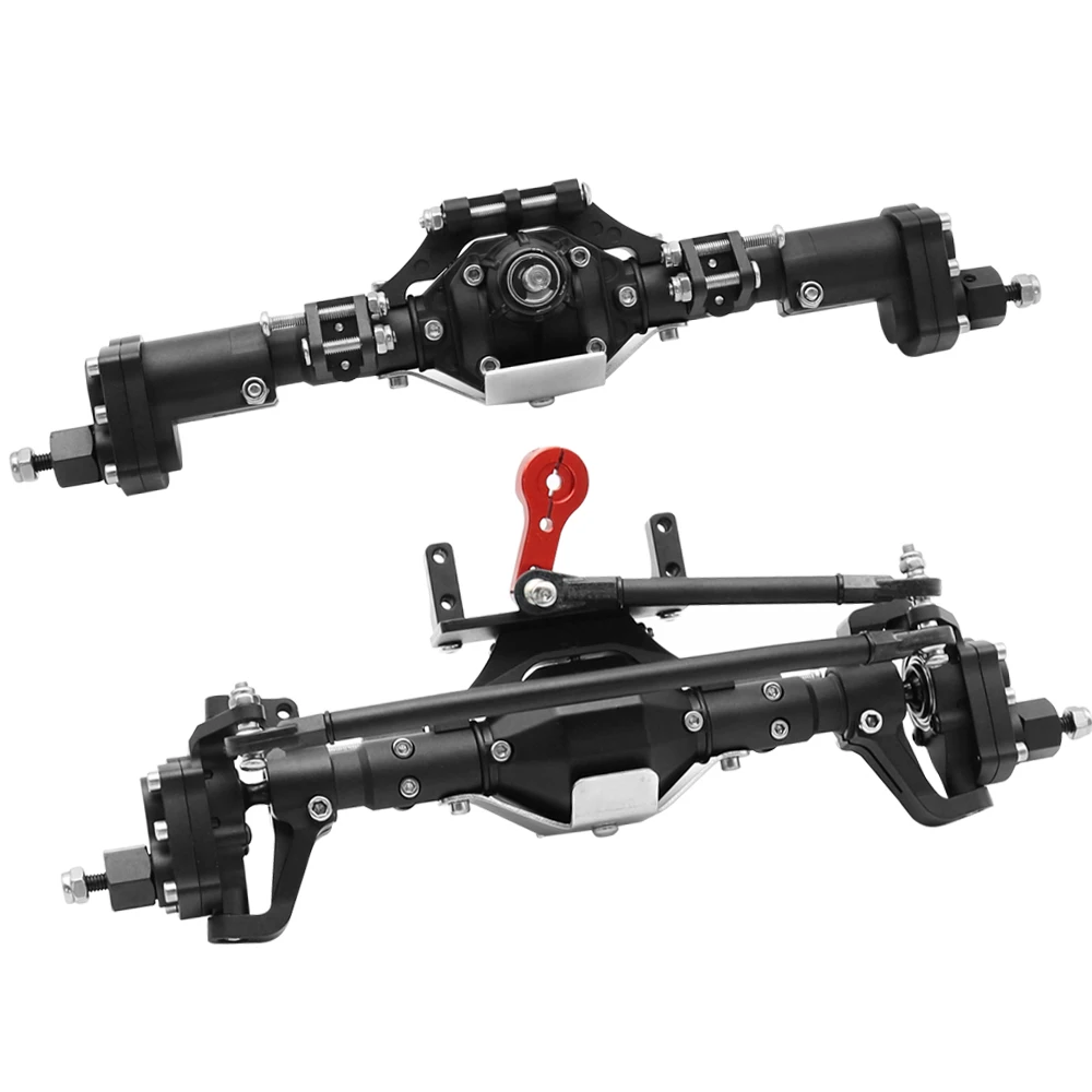Front and Rear Portal Axle CNC Aluminum Alloy Anodized for 1/10 RC Rock Crawler Axial SCX10 II Spiral Gear 90046 90047 D90 RC4WD