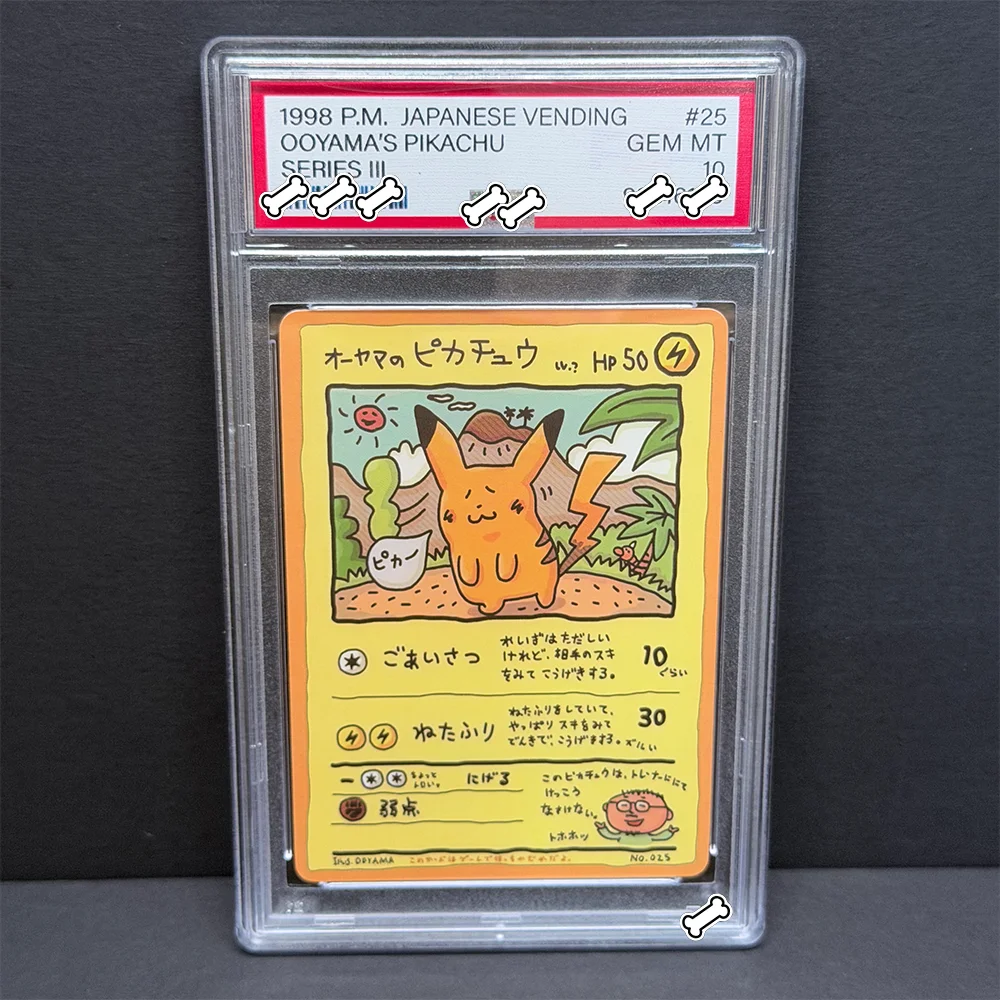 PTCG DIY 1998 P.M.JAPANESE VENDING OOYAMA'S PIKACHU GEM MT SERIES III GREY FELT HAT GOGH Game Card Gift Toy Dropshipping