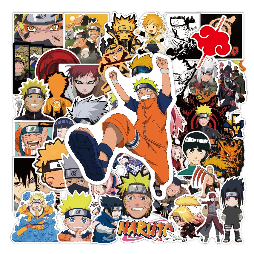 50/100PCS Naruto Anime Sasuke Decals Graffiti Stickers Phone Guitar Laptop Notebook Suitcase Waterproof Sticker Toys