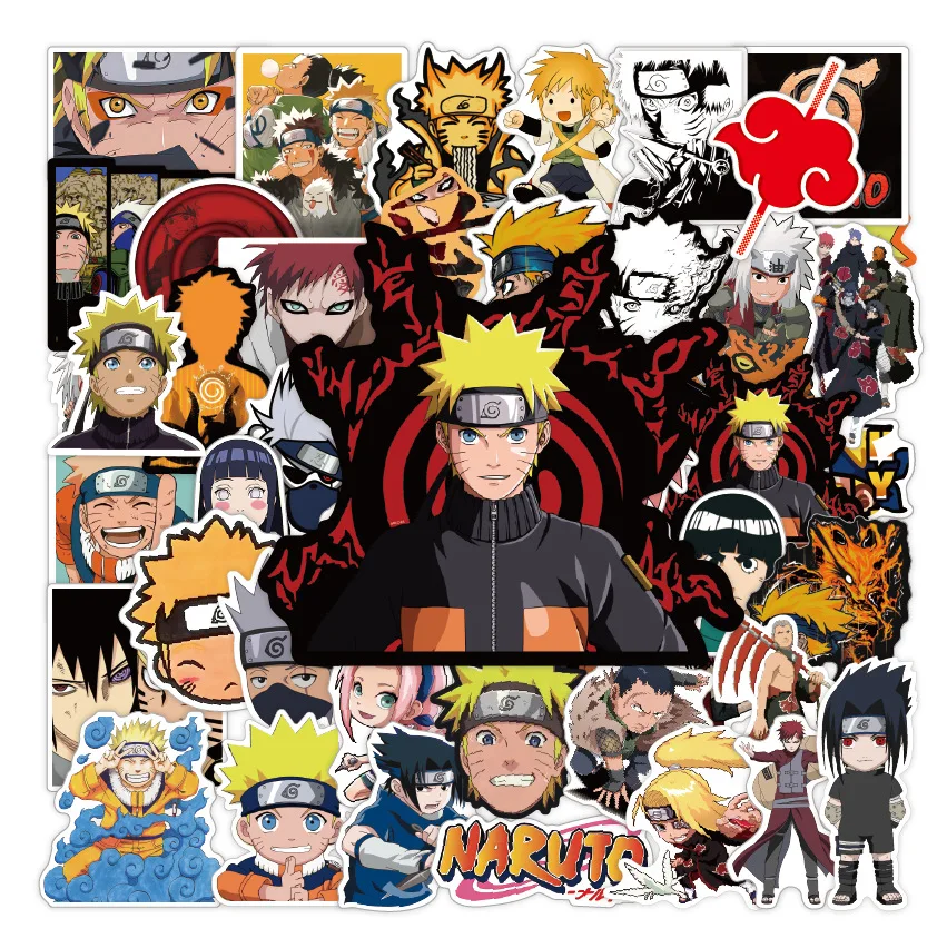 50/100PCS Naruto Anime Sasuke Decals Graffiti Stickers Phone Guitar Laptop Notebook Suitcase Waterproof Sticker Toys