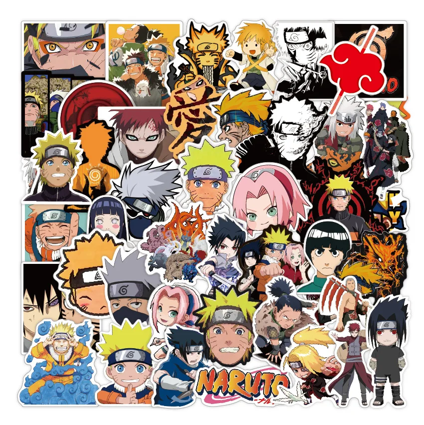 50/100PCS Naruto Anime Sasuke Decals Graffiti Stickers Phone Guitar Laptop Notebook Suitcase Waterproof Sticker Toys