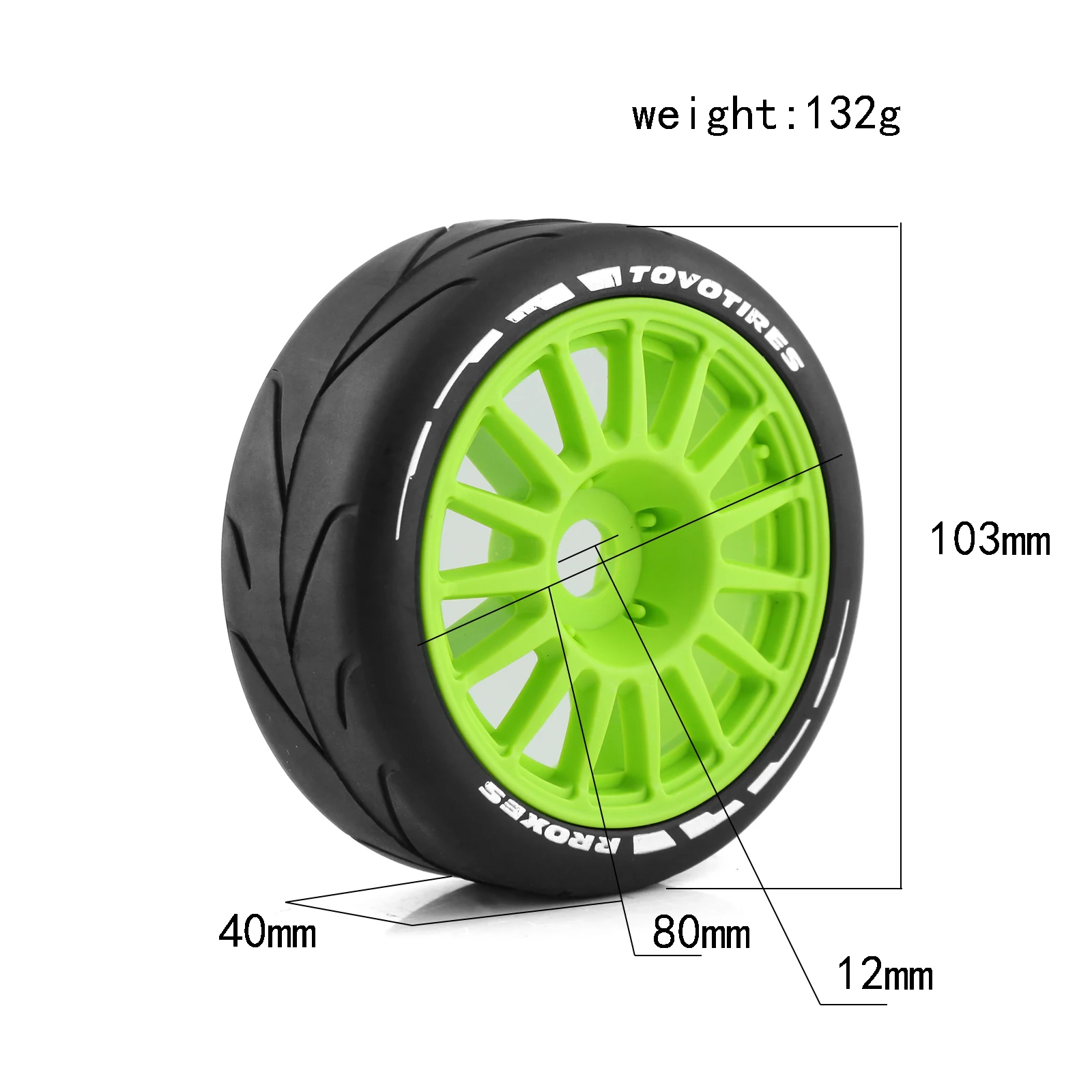 4pcs Rubber 1/8 RC On Road Car Tires and Wheels for 1:8 RC On-Road Racing Car HPI WR8 HSP Hobao ARRMA Redcat Losi Kyosho VRX
