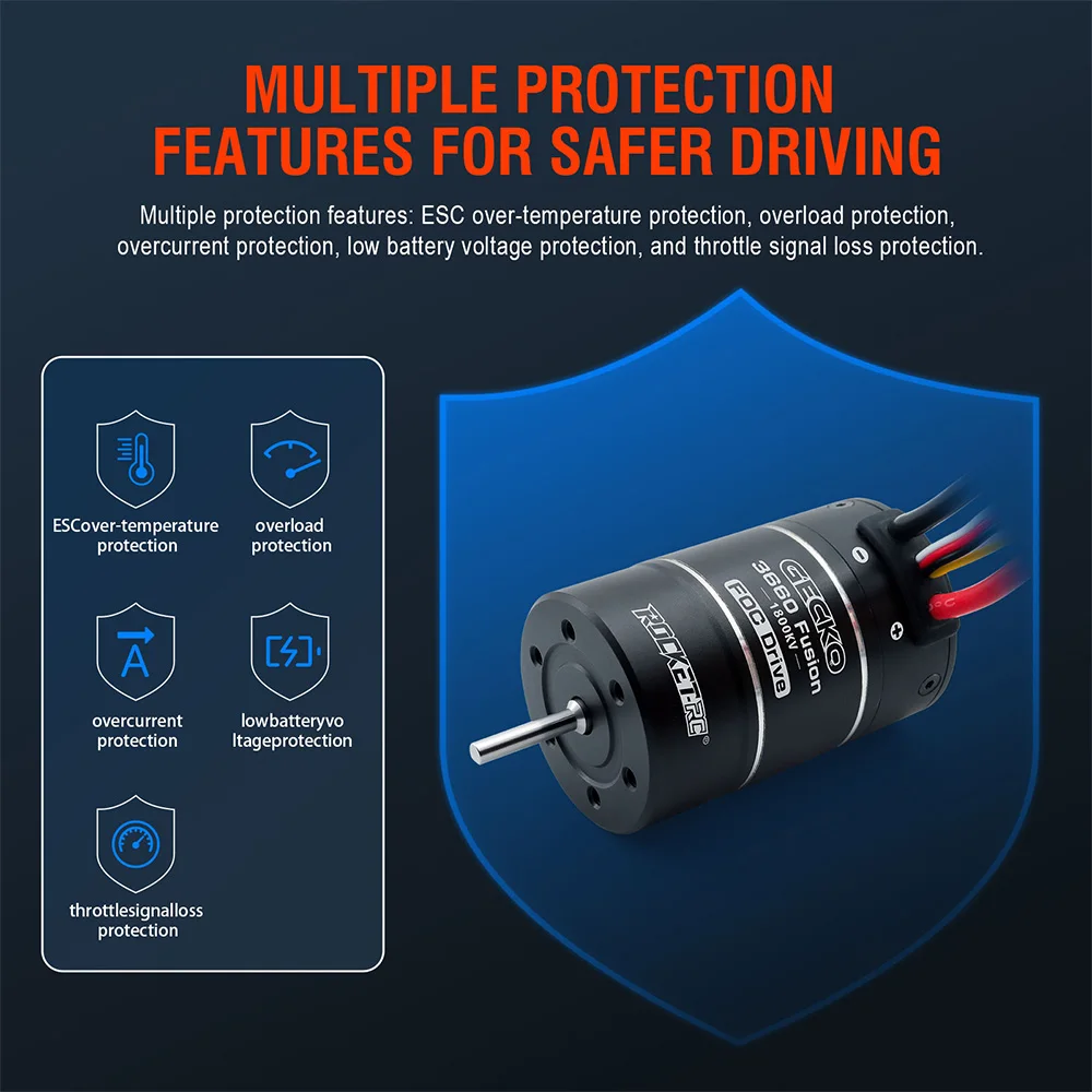 SURPASS HOBBY Brushless Sensored System 2IN1 1800KV Motor 40A ESC 2-3S IP67 For 1/10 Cars