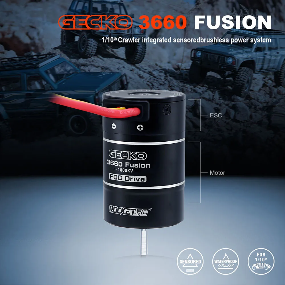 SURPASS HOBBY Brushless Sensored System 2IN1 1800KV Motor 40A ESC 2-3S IP67 For 1/10 Cars