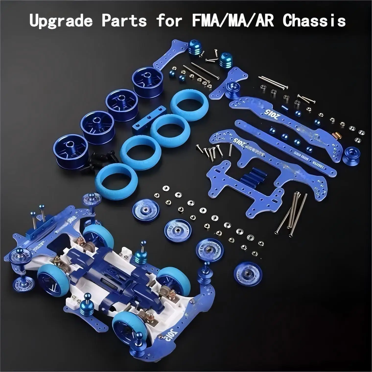 MA AR FMA Chassis Upgrade Aluminum Alloy Base Fiberglass Front & Rear Parts Mini 4WD Upgrade Kit Tuning Damping Stabilizer Set