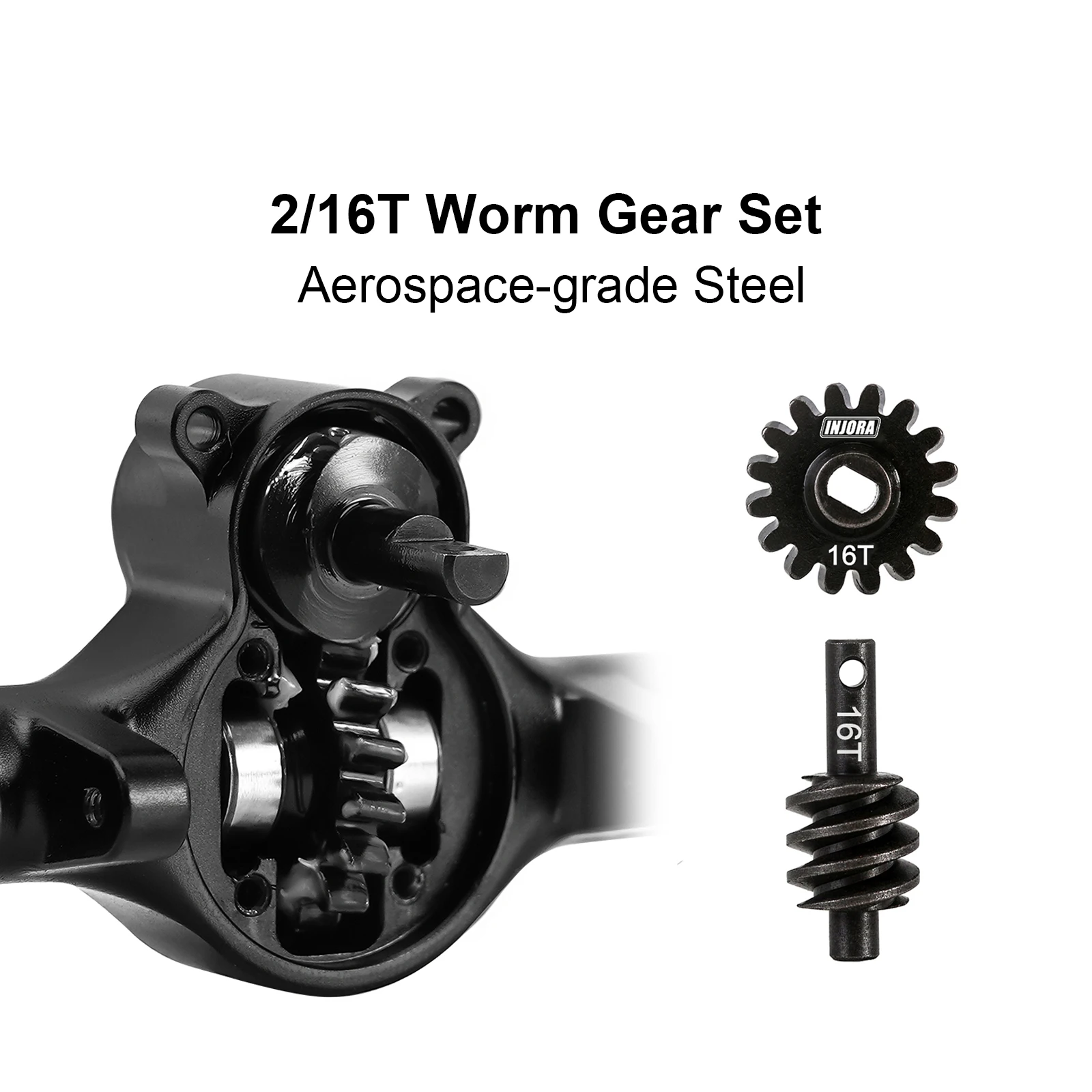 INJORA +4mm Planet Axles with Double Joint Shafts & Brass Steering Knuckles for 1/24 Axial SCX24