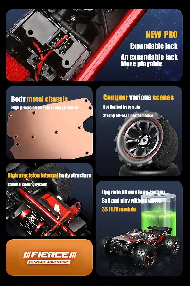 1:14 85KM/H or 50KM/H 4WD RC Car with LED Remote Control Cars High Speed Drift Monster 4x4 Truck for Kids Vs Wltoys 144001 Toys