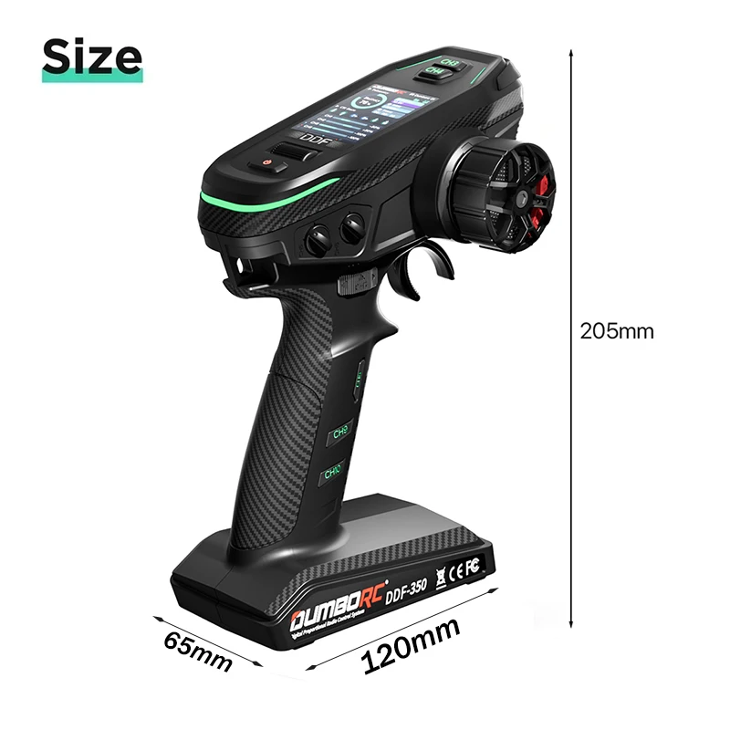 DUMBORC DDF-350 Transmitter 2.4G 10CH Digital Radio Remote Control with Gyro Receiver P6F for RC Car Boat Tank LCD FHSS System