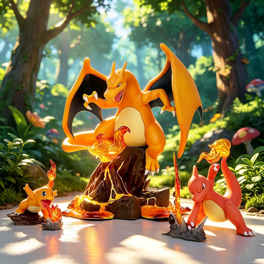 15cm/5.90in Anime Pokemon Figure Charizard Charmander Charmeleon Action Figures PVC Statue Model Collection Toys Gifts