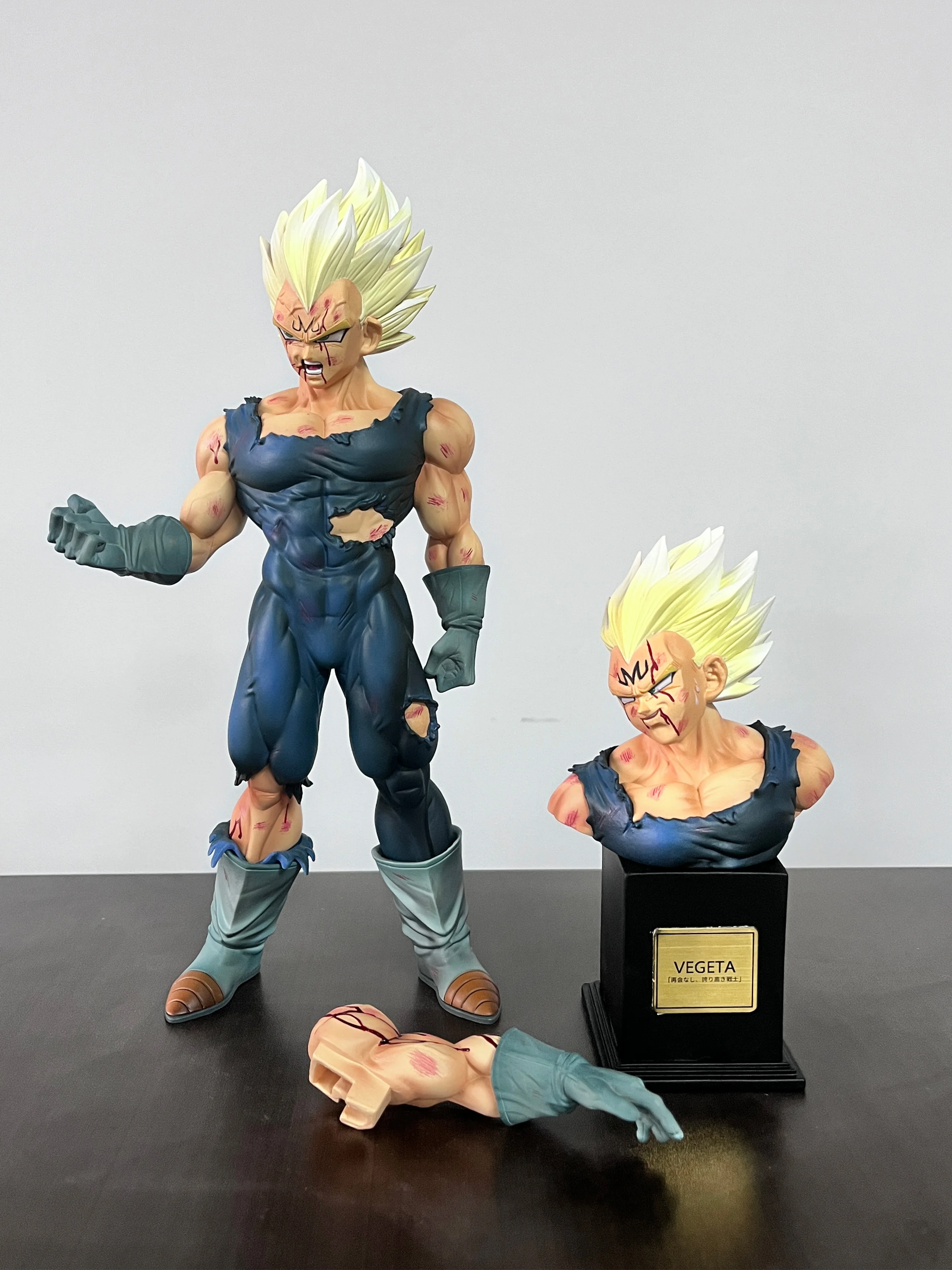 In Stock: Vf Statue, Dragon Ball Z Vegeta Figure, Replaceable Head Sculpture, Majin Vegeta Articulated Figure, 28cm/11.02 Inches