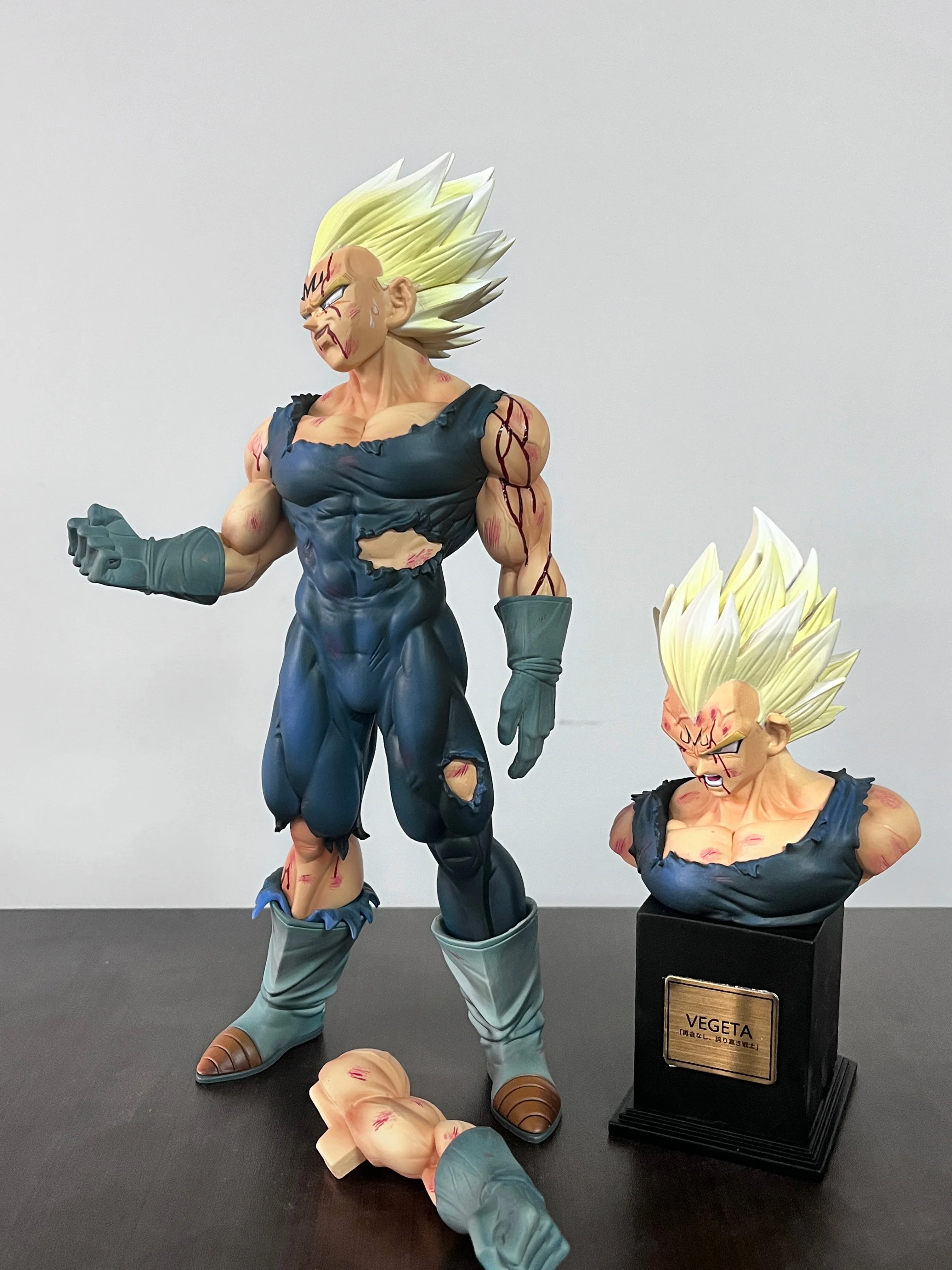 In Stock: Vf Statue, Dragon Ball Z Vegeta Figure, Replaceable Head Sculpture, Majin Vegeta Articulated Figure, 28cm/11.02 Inches