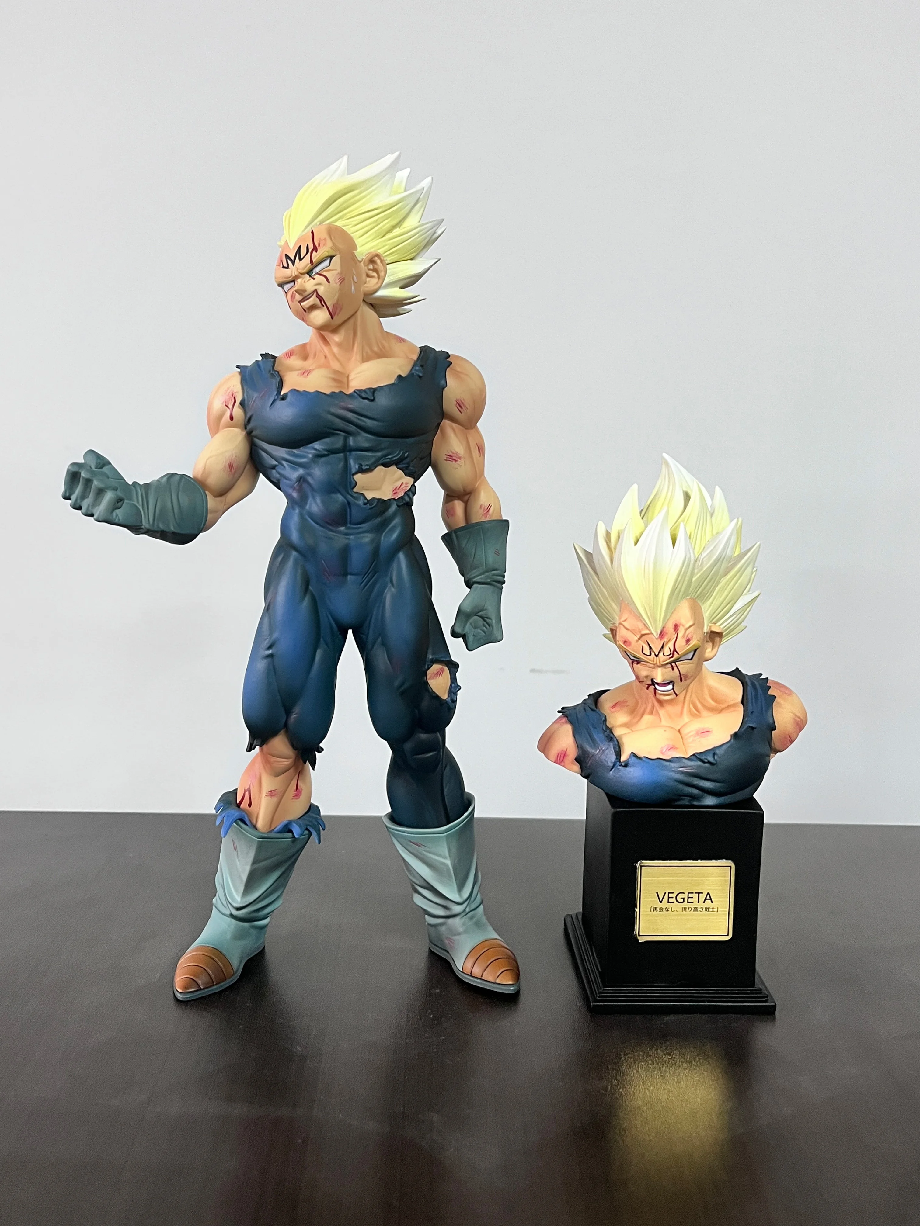 In Stock: Vf Statue, Dragon Ball Z Vegeta Figure, Replaceable Head Sculpture, Majin Vegeta Articulated Figure, 28cm/11.02 Inches