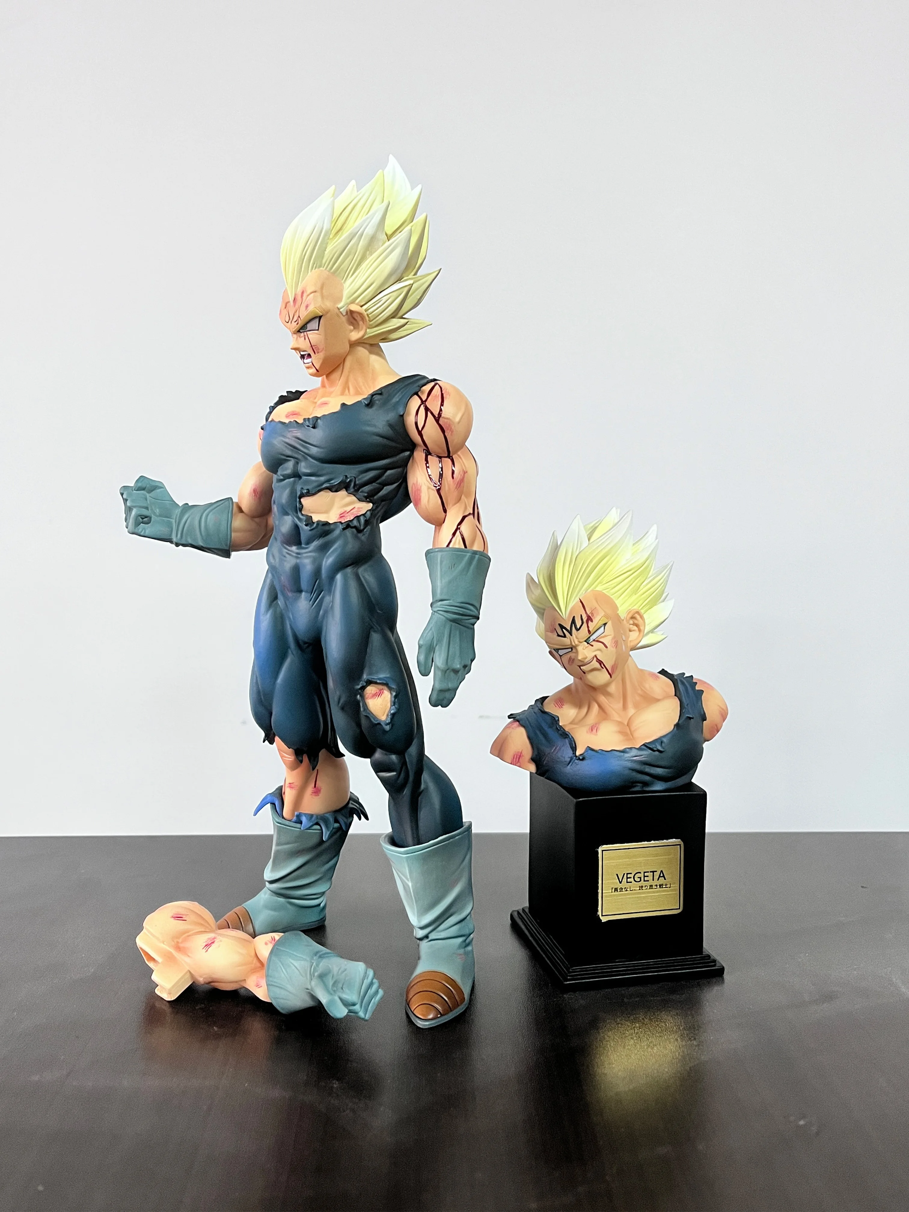 In Stock: Vf Statue, Dragon Ball Z Vegeta Figure, Replaceable Head Sculpture, Majin Vegeta Articulated Figure, 28cm/11.02 Inches