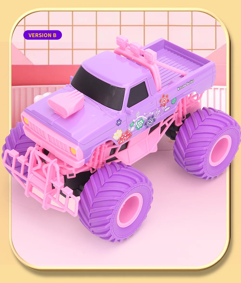 Pink RC Car Pickup Truck Electric Climbing Drop-resistant Stunt Remote Control Toy For Children Party Gift Christmas Ornament