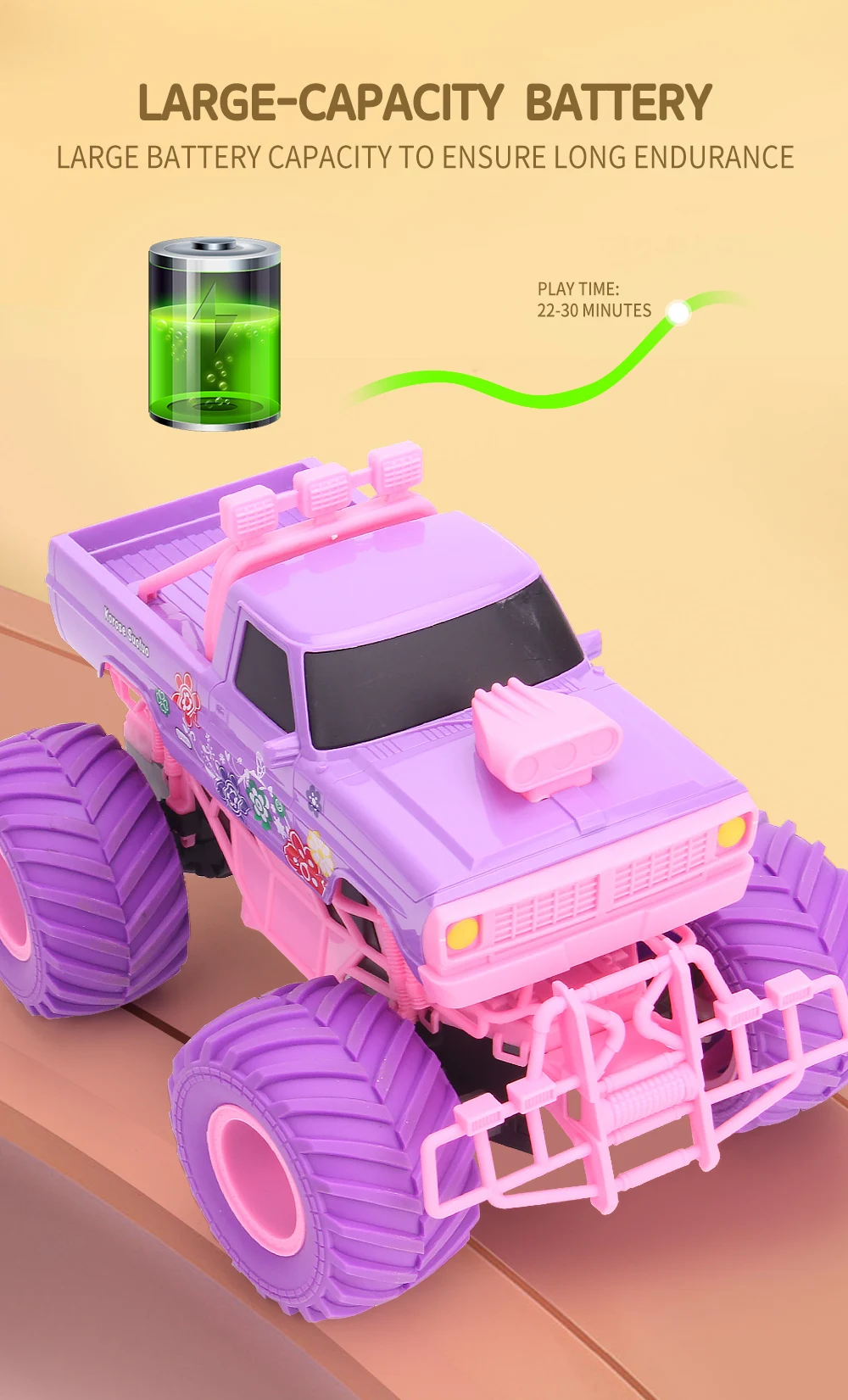 Pink RC Car Pickup Truck Electric Climbing Drop-resistant Stunt Remote Control Toy For Children Party Gift Christmas Ornament