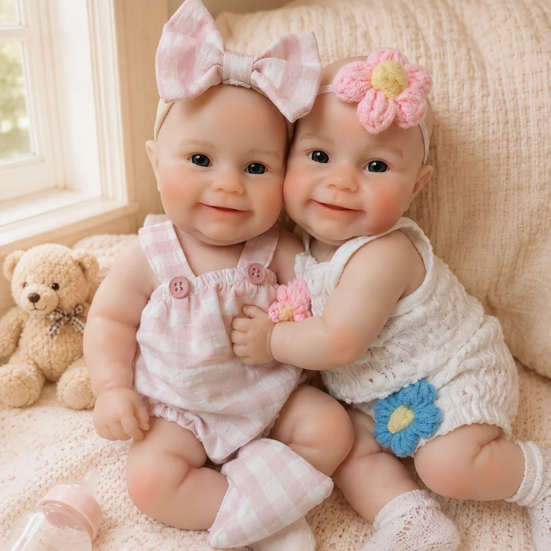 OtardDolls-1 PCS Cuddly Maddie 30 cm Open Mouth Solid Silicone Bebe Reborn Girl Dolls With Painted Skin Washable Newborn Dolls