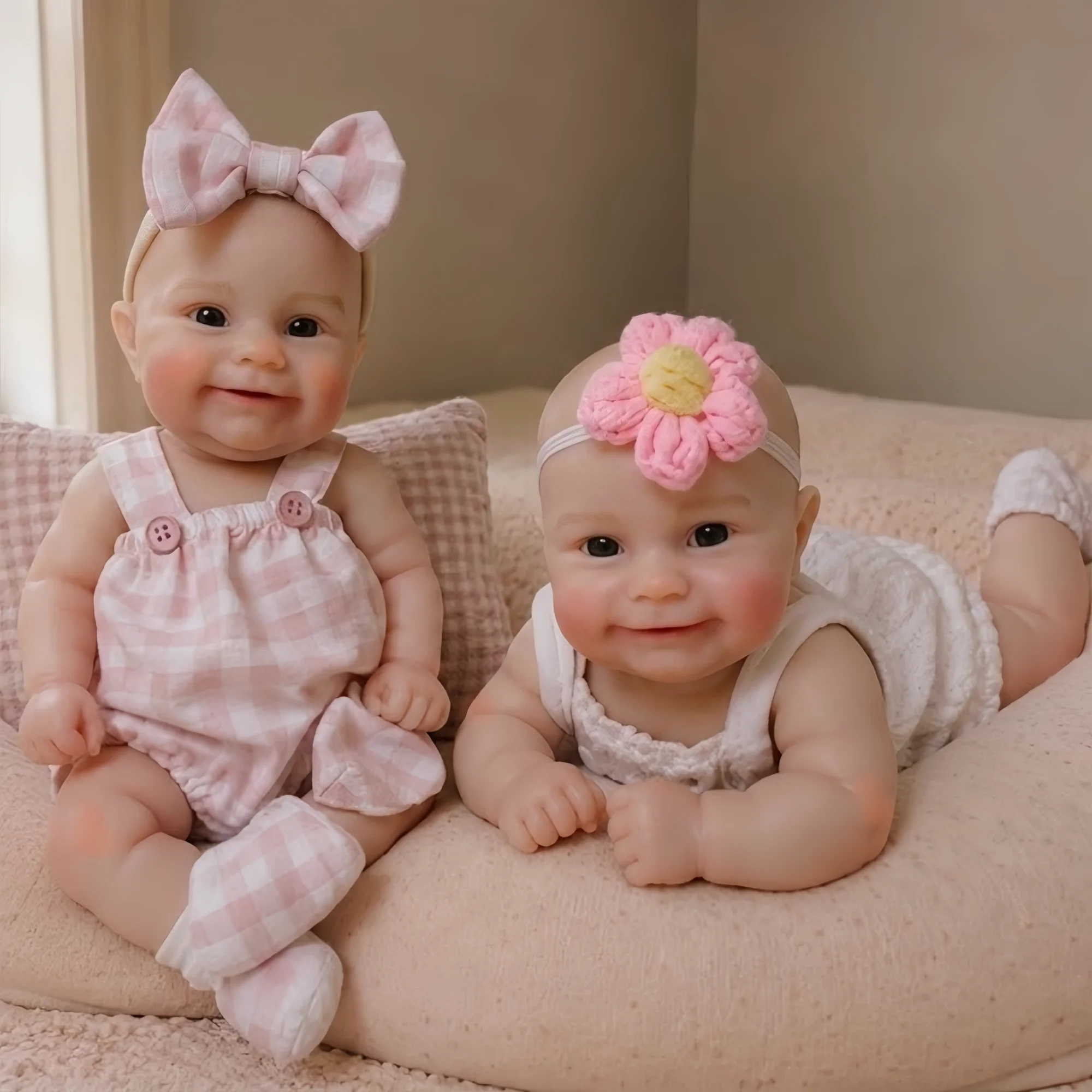 OtardDolls-1 PCS Cuddly Maddie 30 cm Open Mouth Solid Silicone Bebe Reborn Girl Dolls With Painted Skin Washable Newborn Dolls
