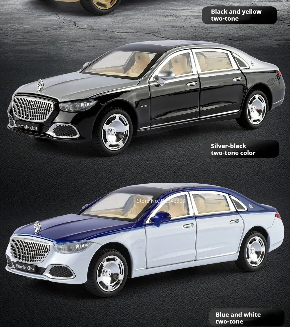 Scale 1:24 S680 Sports Car Model Toy Door Opened Pull Back Shock Absorption Vehicles Models Toys Simulation Metal Ornament