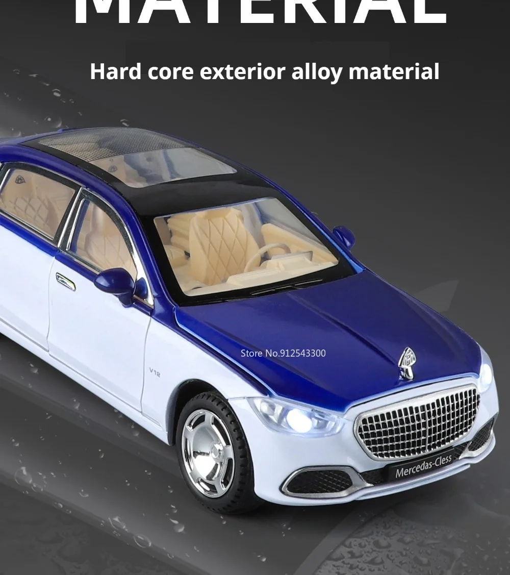 Scale 1:24 S680 Sports Car Model Toy Door Opened Pull Back Shock Absorption Vehicles Models Toys Simulation Metal Ornament