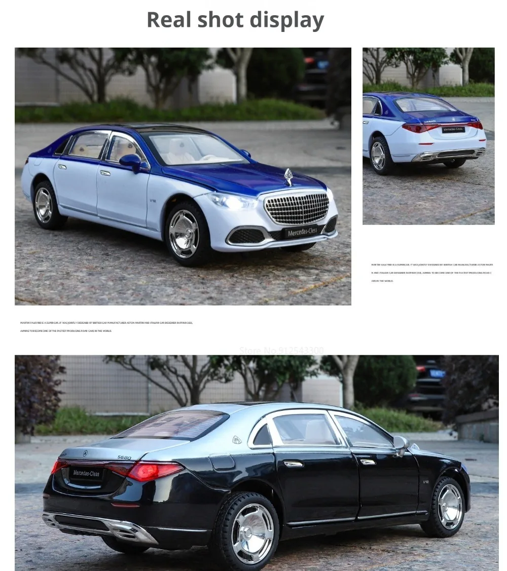 Scale 1:24 S680 Sports Car Model Toy Door Opened Pull Back Shock Absorption Vehicles Models Toys Simulation Metal Ornament