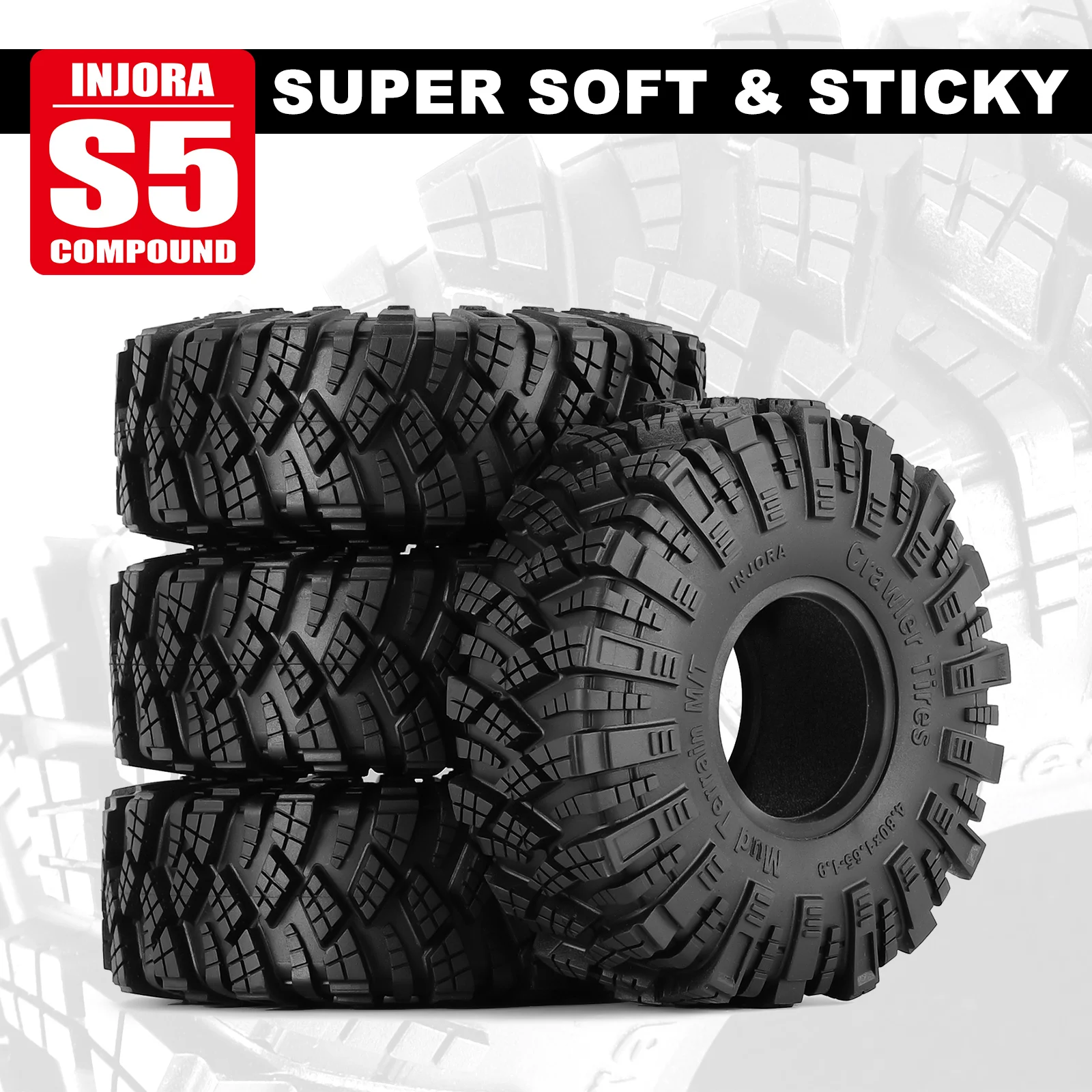 INJORA S5 Kraken Claw 1.9" 4.75" OD M/T Tires (4) (122*42mm)
