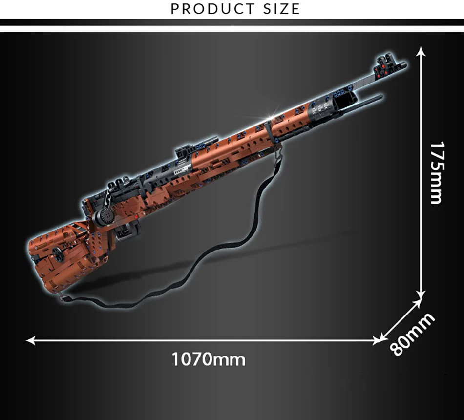 NEW MOC WW2 Military Series 1206pcs Kar98k Rifle Gun Model Building Blocks Kit Assembly 98K Model Bricks Toys For Adult Gift