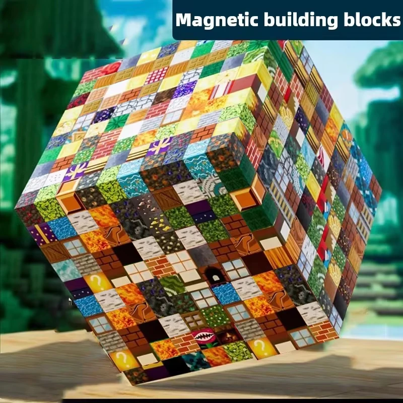 Magnetic Building Block Toy Storage Box Set Children's DIY Assembly Toys Table-top Play Blocks Christmas Thanksgiving Day Gift