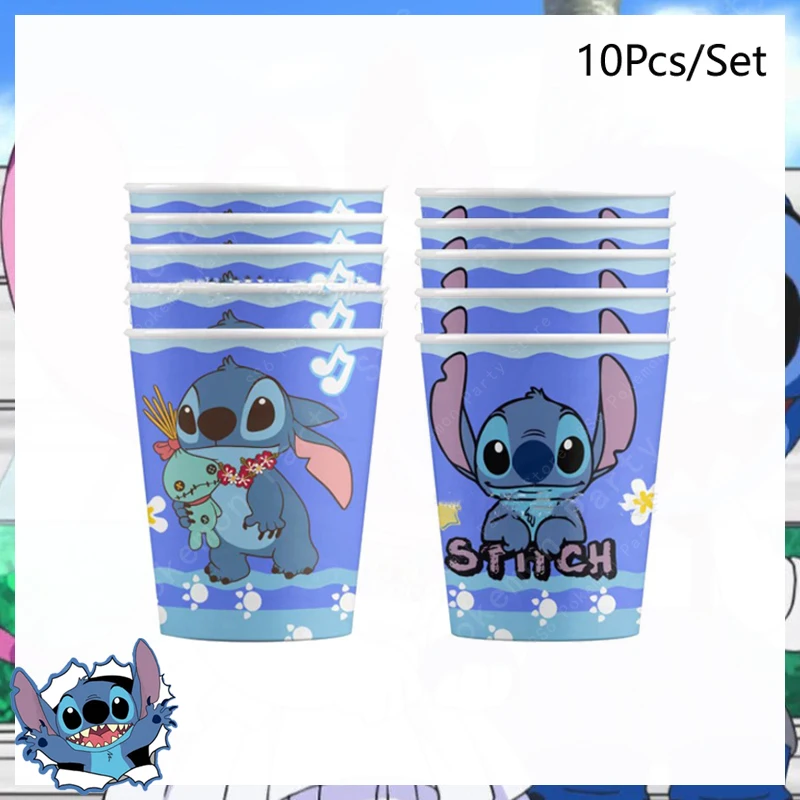 Disney Lilo and Stitch Birthday Party Decoration Disposable Tableware Candy Bag Tablecloth Paper Cup Plate Napkin Supplies Kit