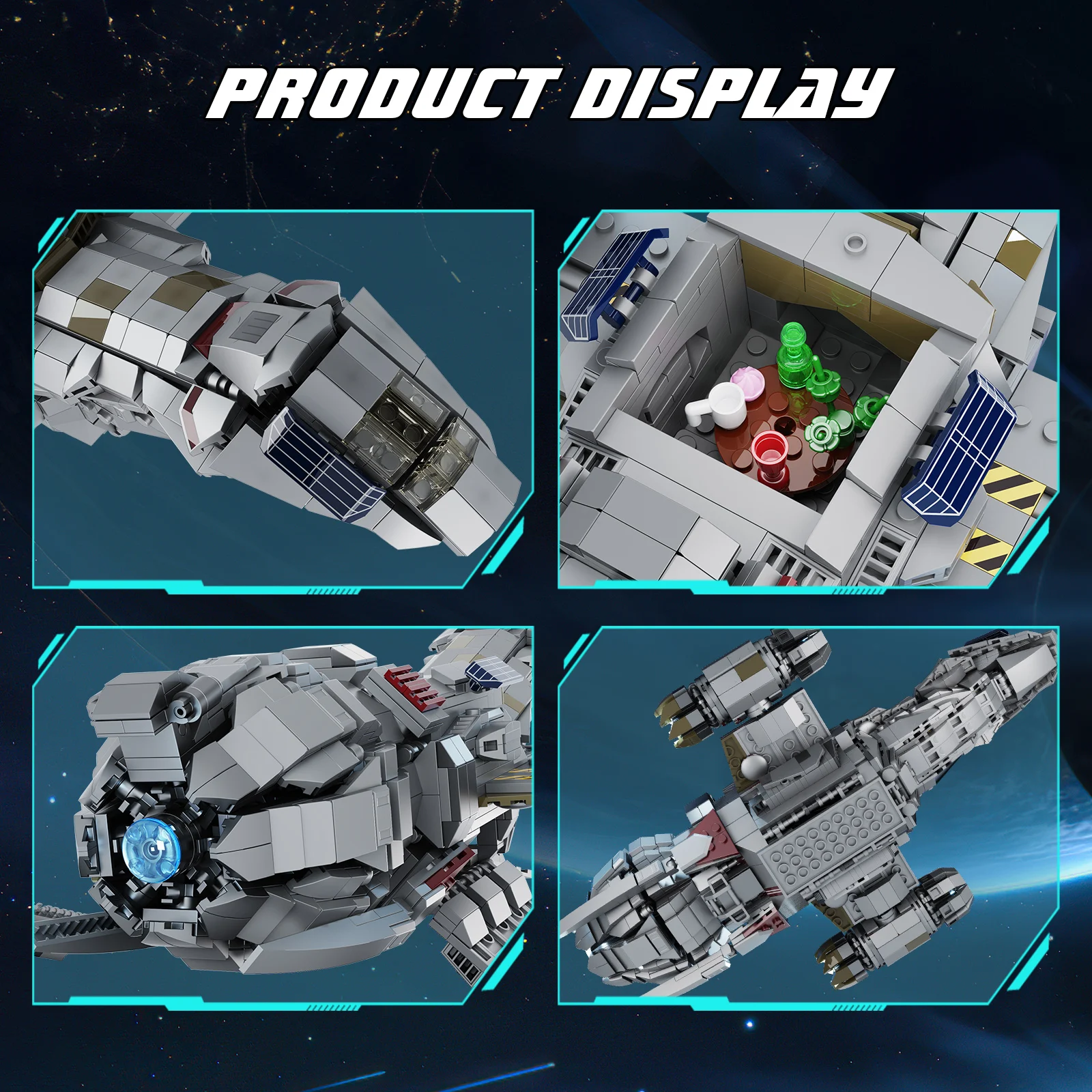 Spaceship Building Blocks Shuttle Firefly-class Bricks Toys with Display Stand Space Fans Gifts(1345 Pieces)