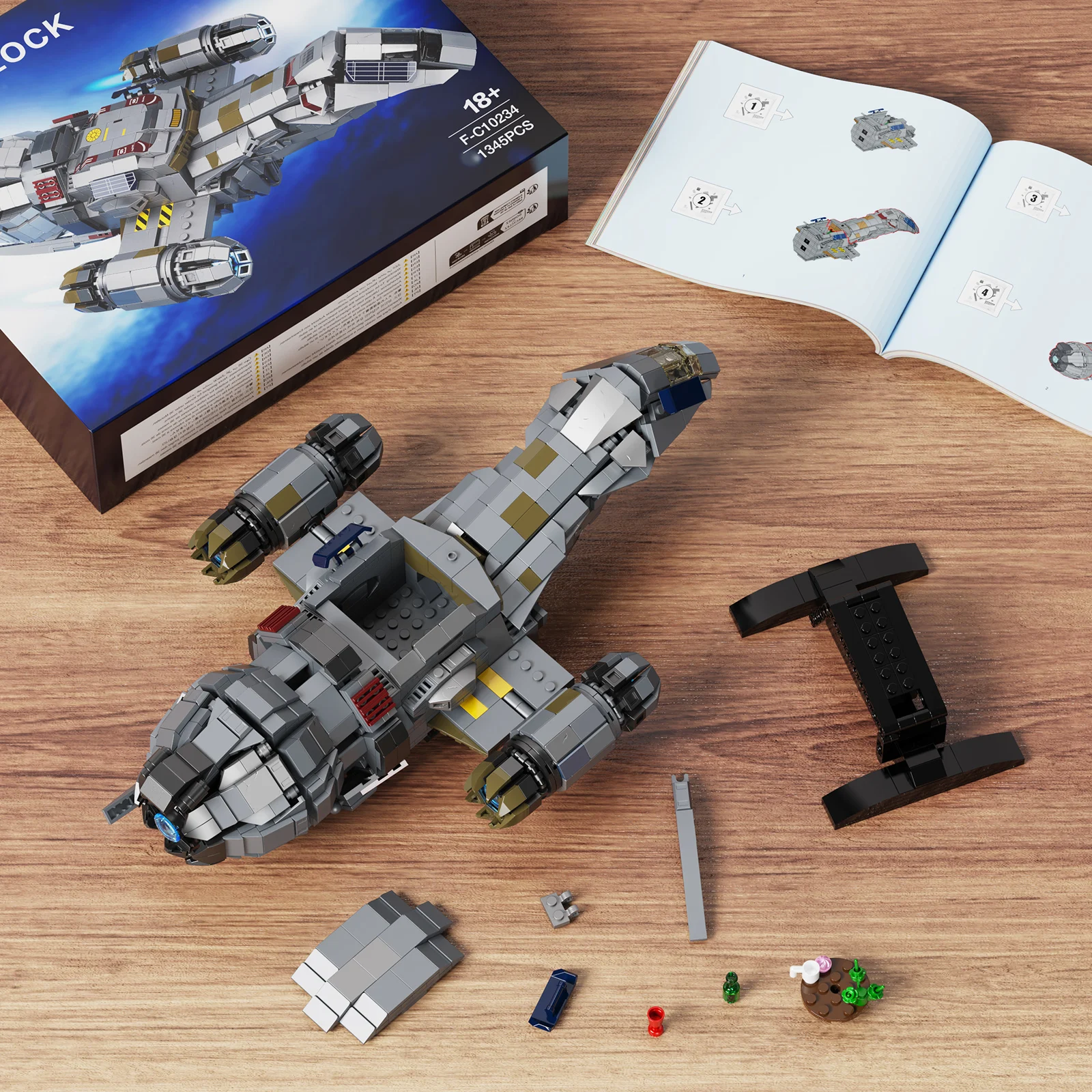 Spaceship Building Blocks Shuttle Firefly-class Bricks Toys with Display Stand Space Fans Gifts(1345 Pieces)