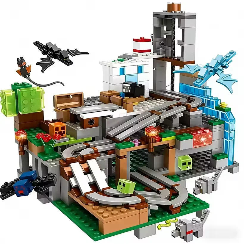 The Cave Village Special Edition Building Blocks With Steve Action Figures Compatible My World Set Toy