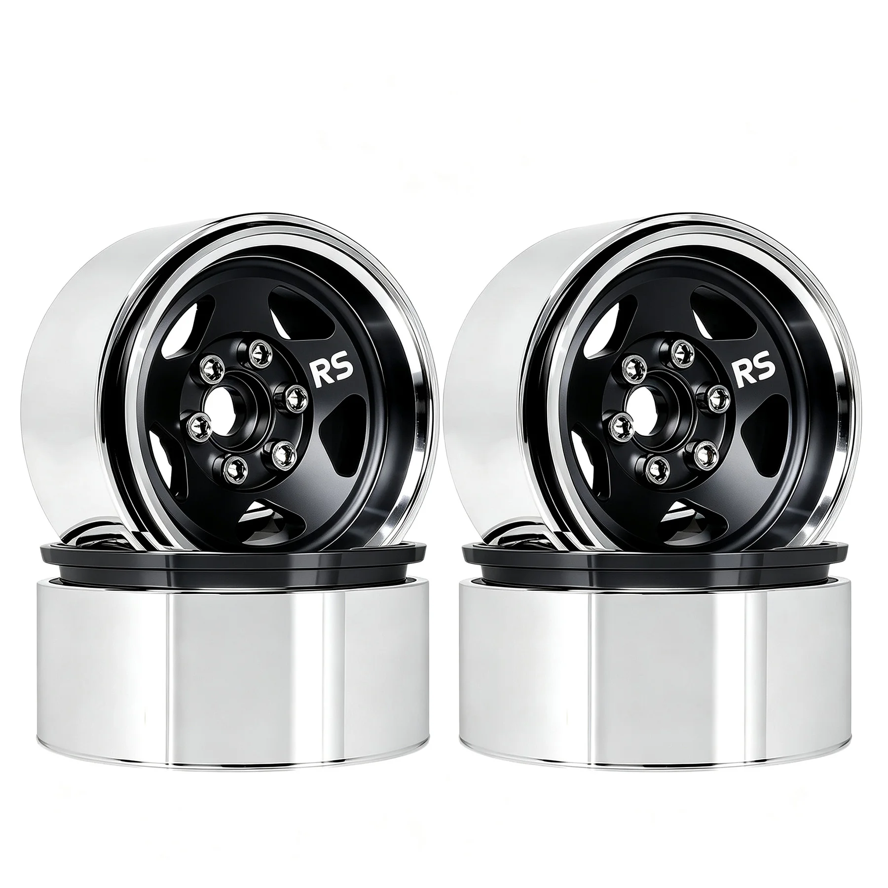 RED SPIDER 4Pcs 1.9 Inch Beadlock RC Metal Wheels Aluminum Alloy Rims For 1/10 RC Crawler TRX4 TRX6 SCX10 Capra AX10 Wraith