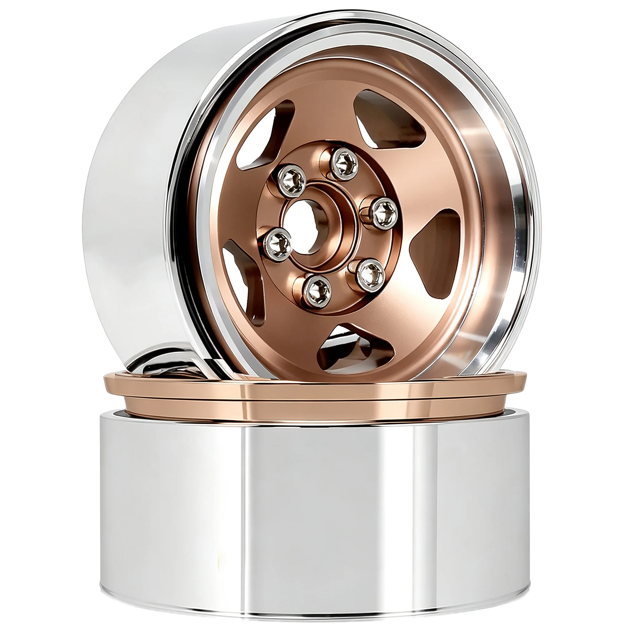 RED SPIDER 4Pcs 1.9 Inch Beadlock RC Metal Wheels Aluminum Alloy Rims For 1/10 RC Crawler TRX4 TRX6 SCX10 Capra AX10 Wraith