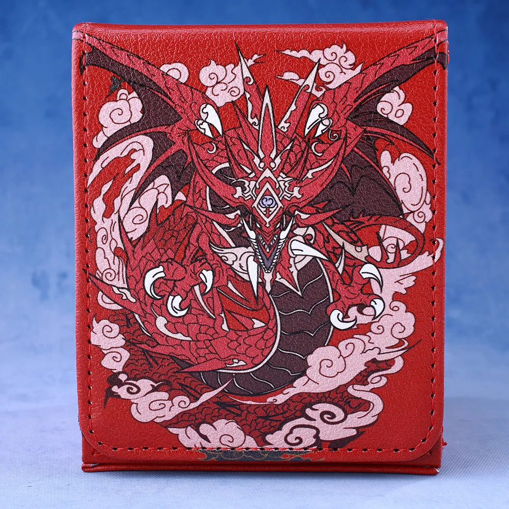 Gacha 100+Load Trading Card Deck Box With 2 Dividers PU Leather Magnetic Closure Game Card Storage Box For YuGiOh TCG Sport Card