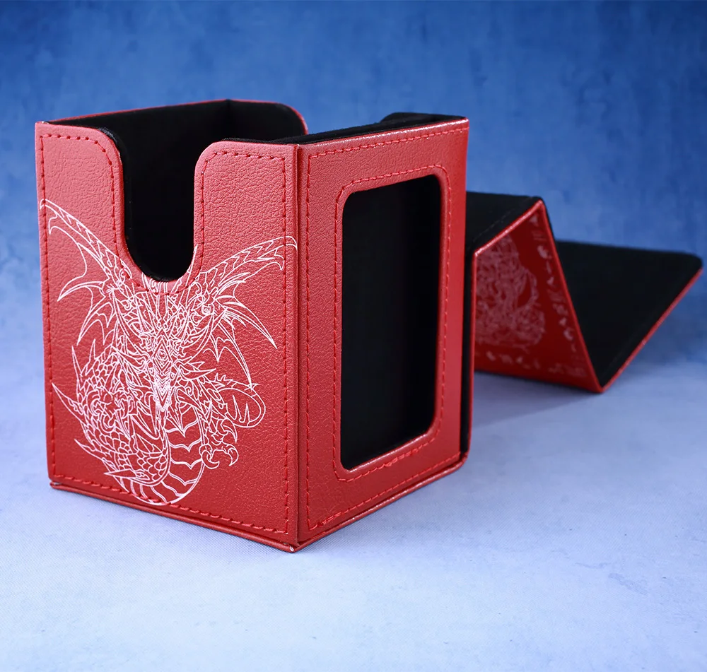 Gacha 100+Load Trading Card Deck Box With 2 Dividers PU Leather Magnetic Closure Game Card Storage Box For YuGiOh TCG Sport Card