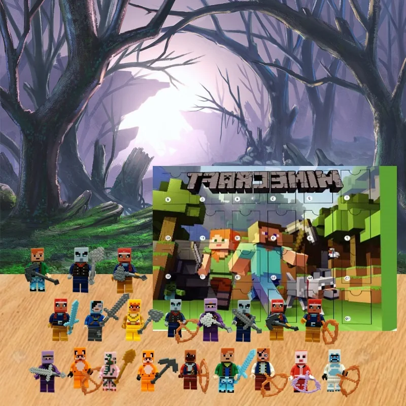 Minecraft Game Merchandise Christmas Advent Calendar Box Xmas Gifts Toy Anime Home Decor Supplies PVC Model Dolls Halloween