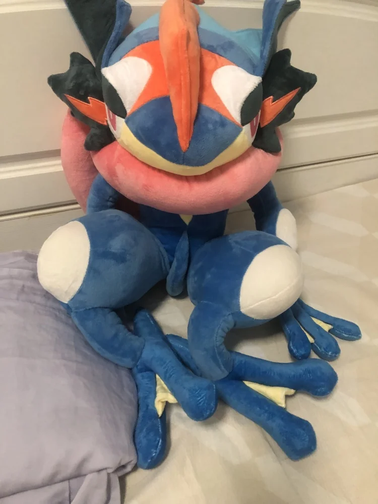 Large 150CM Animals Pokemon Kawai Greninja Plush Toys Soft Stuffed Doll Cute Throw Pillow Room Decor 70CM Children Birthday Gift