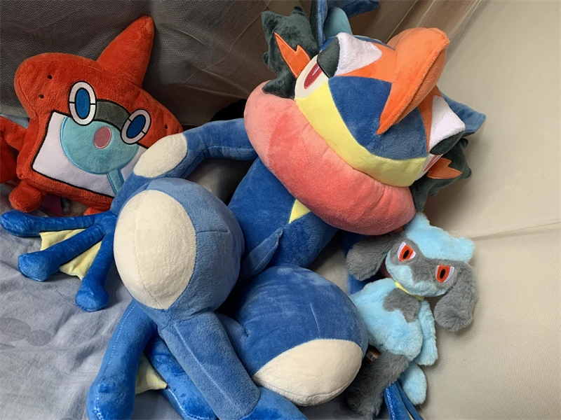 Large 150CM Animals Pokemon Kawai Greninja Plush Toys Soft Stuffed Doll Cute Throw Pillow Room Decor 70CM Children Birthday Gift