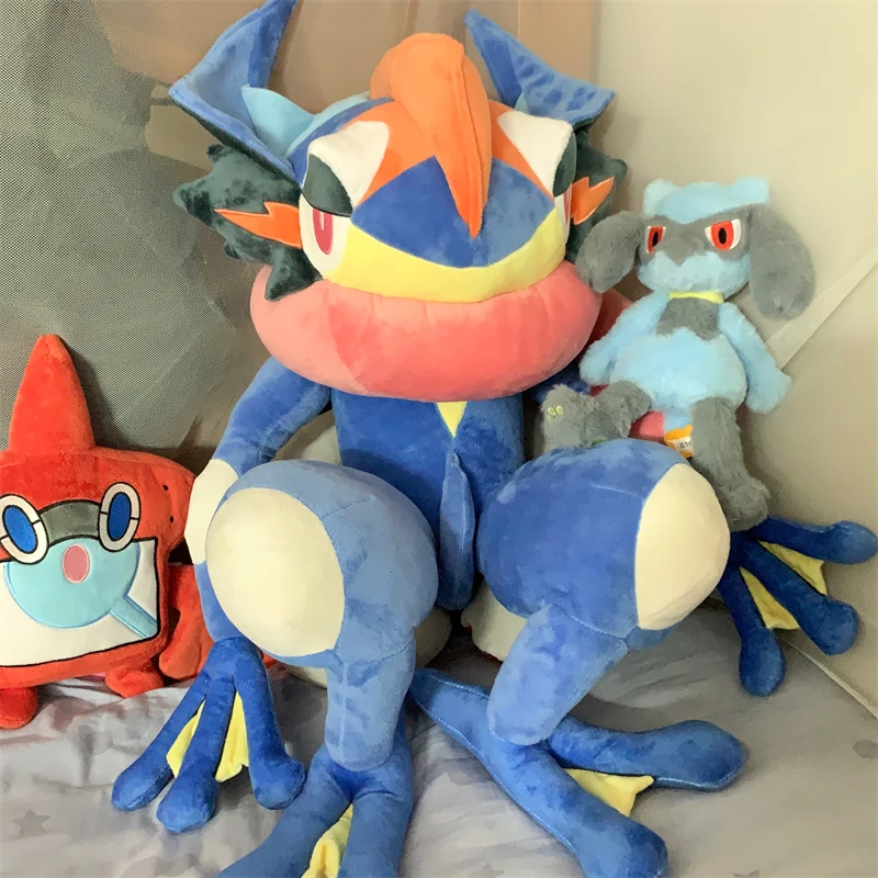 Large 150CM Animals Pokemon Kawai Greninja Plush Toys Soft Stuffed Doll Cute Throw Pillow Room Decor 70CM Children Birthday Gift