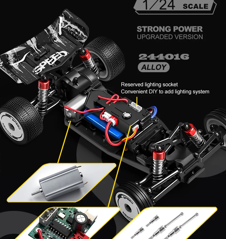 New WLtoys 244016 RC Car 1:24 Electric Racing High-Speed ​​RC All-Terrain Drift Car Model 25 Km/h Toys For Kids And Adult Gift