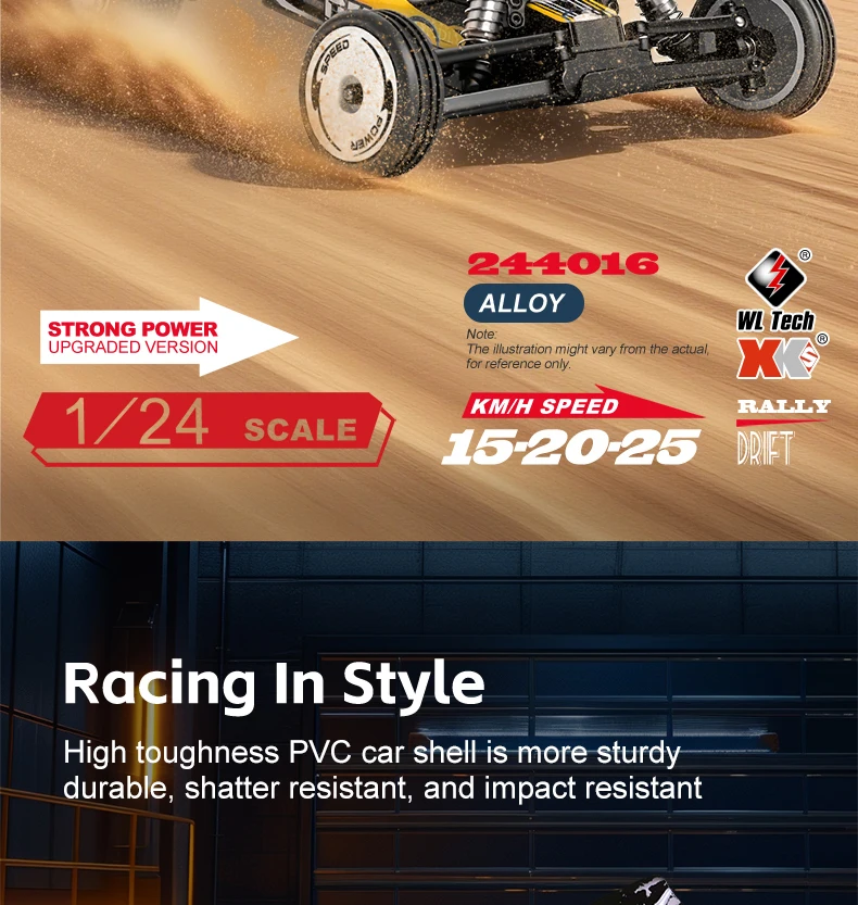 New WLtoys 244016 RC Car 1:24 Electric Racing High-Speed ​​RC All-Terrain Drift Car Model 25 Km/h Toys For Kids And Adult Gift