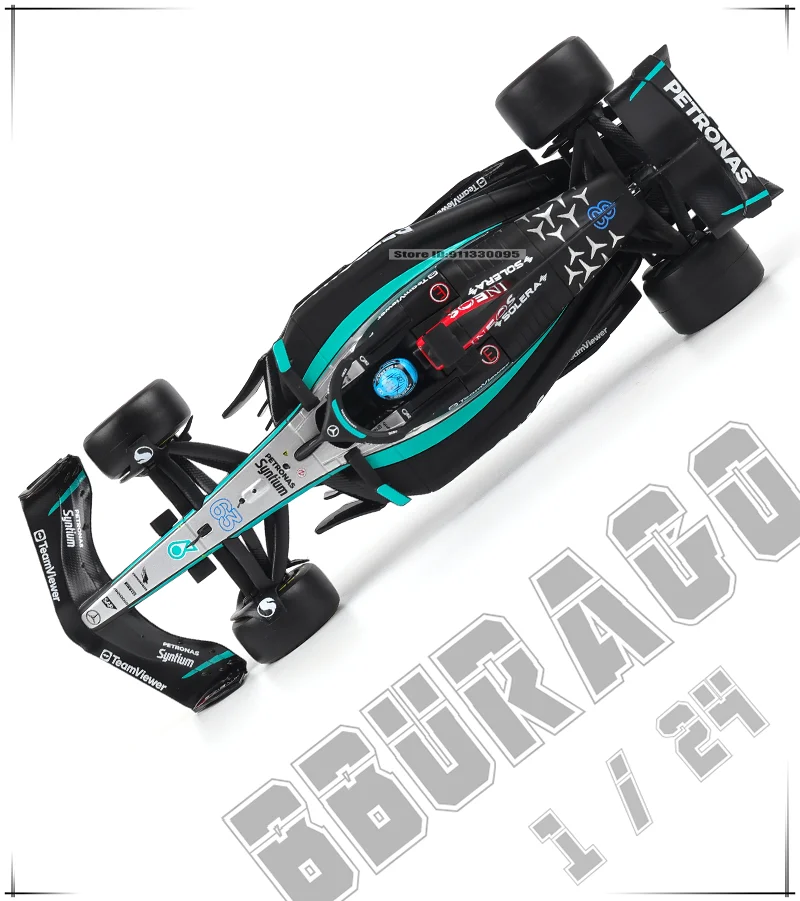 Bburago 1:24 2022~2025 Mercedes W15 44# Hamilton 63# Russell F1 series various styles Red Bull Ferrari McLaren Alloy car model