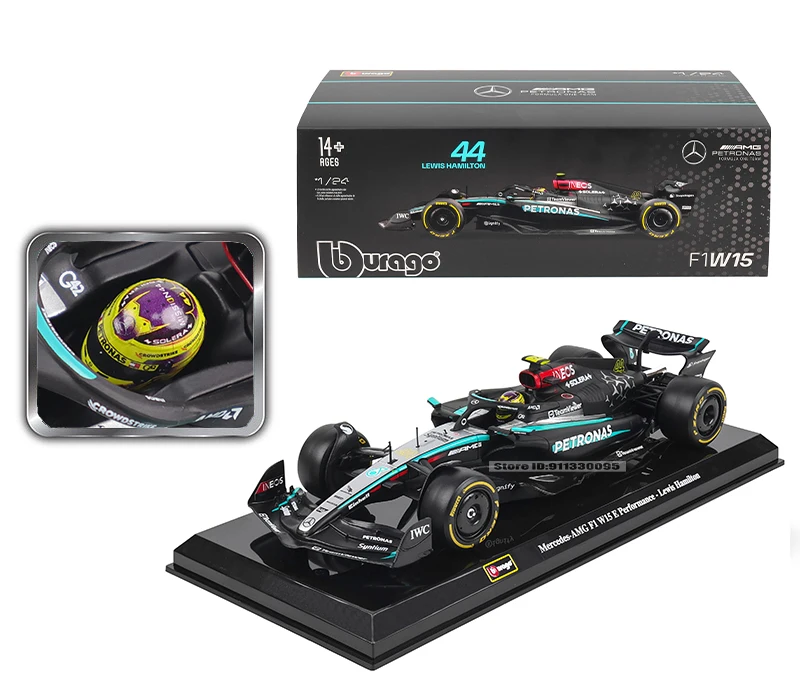 Bburago 1:24 2022~2025 Mercedes W15 44# Hamilton 63# Russell F1 series various styles Red Bull Ferrari McLaren Alloy car model