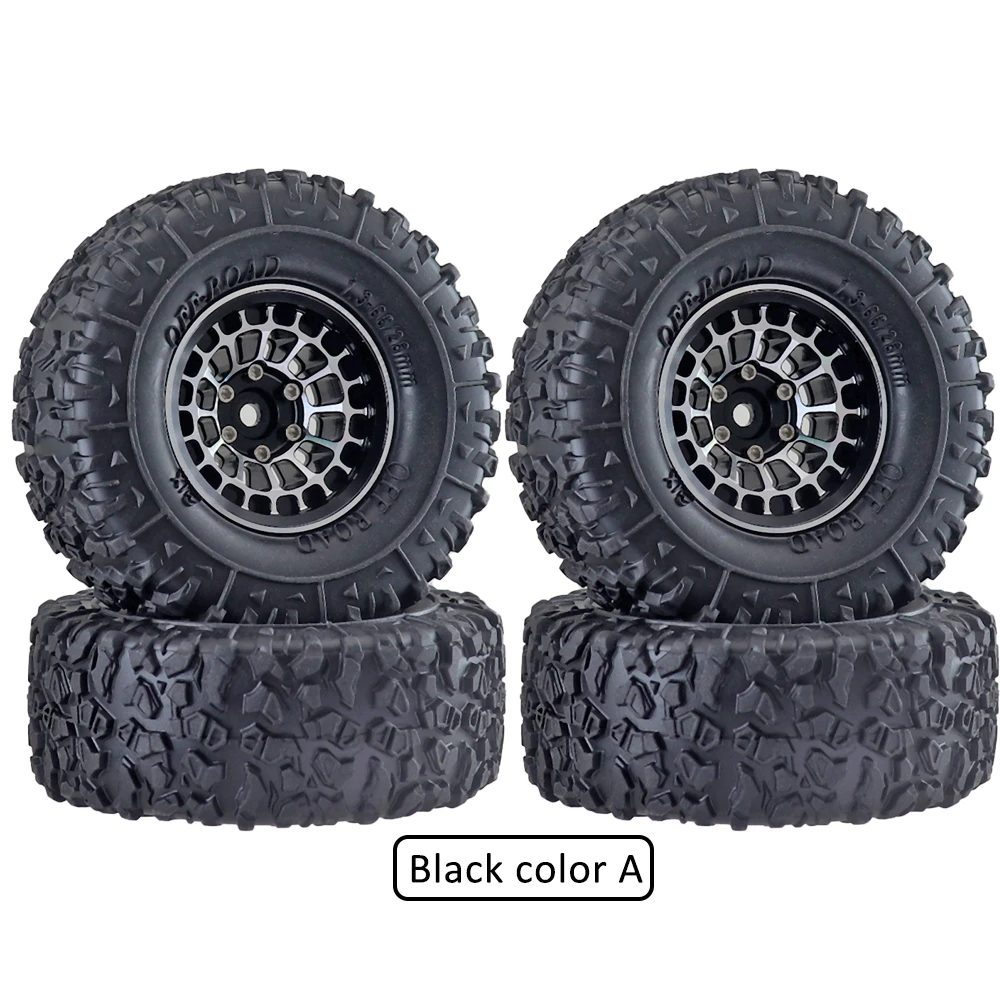Aluminum Alloy 1.3 Inch Beadlock Wheel Rim Tire For 1/18 Traxxas Trx4m Trx4-m 1/24 Fms24 Axial Scx24 Rc Crawler Car Tire