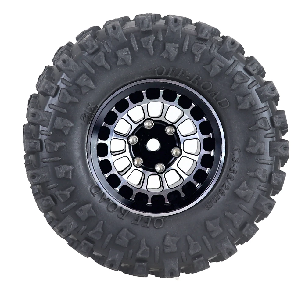 Aluminum Alloy 1.3 Inch Beadlock Wheel Rim Tire For 1/18 Traxxas Trx4m Trx4-m 1/24 Fms24 Axial Scx24 Rc Crawler Car Tire