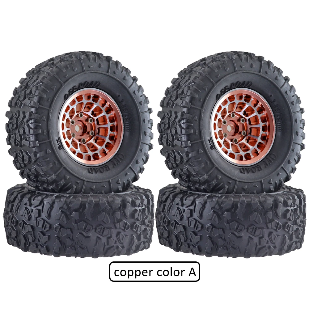 Aluminum Alloy 1.3 Inch Beadlock Wheel Rim Tire For 1/18 Traxxas Trx4m Trx4-m 1/24 Fms24 Axial Scx24 Rc Crawler Car Tire