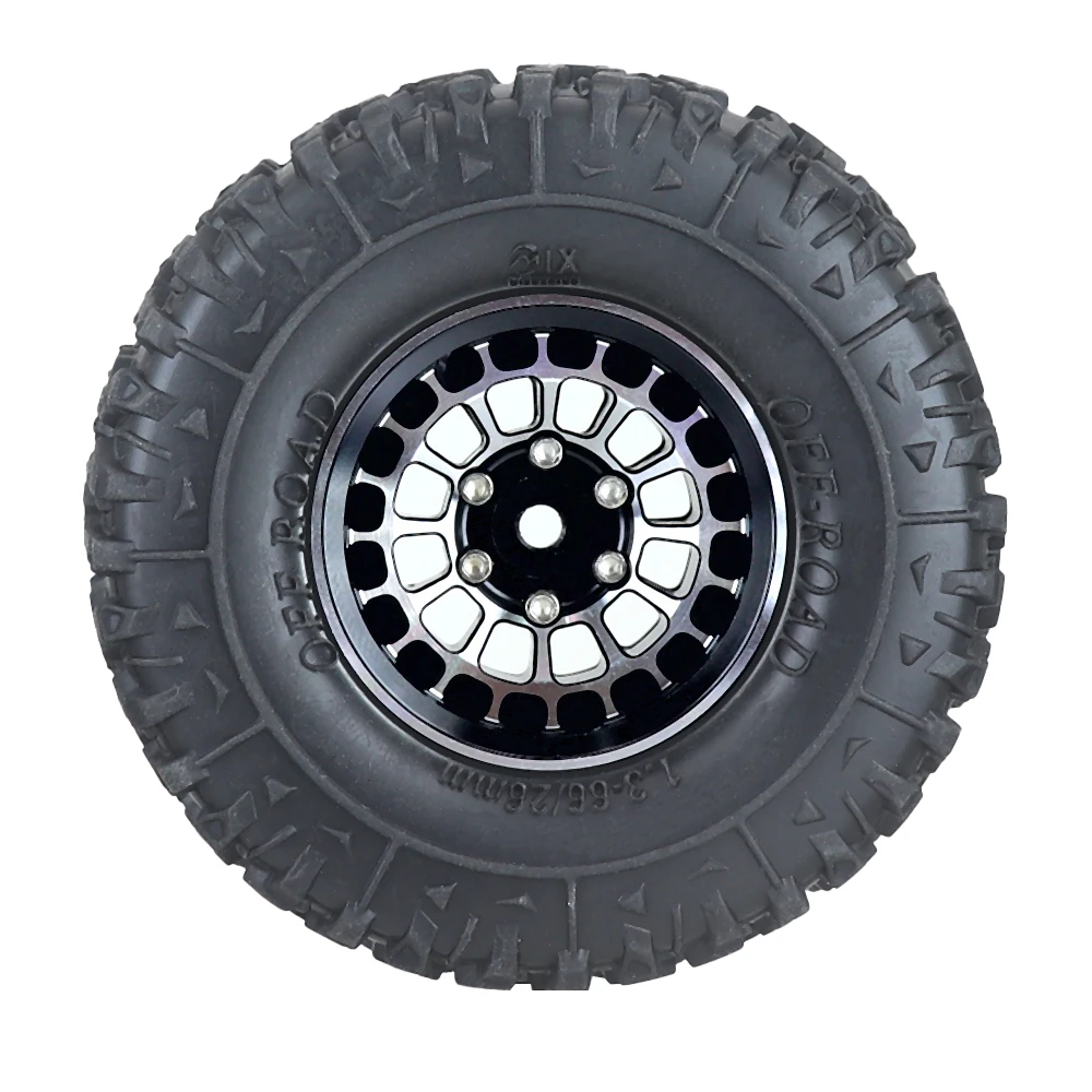 Aluminum Alloy 1.3 Inch Beadlock Wheel Rim Tire For 1/18 Traxxas Trx4m Trx4-m 1/24 Fms24 Axial Scx24 Rc Crawler Car Tire