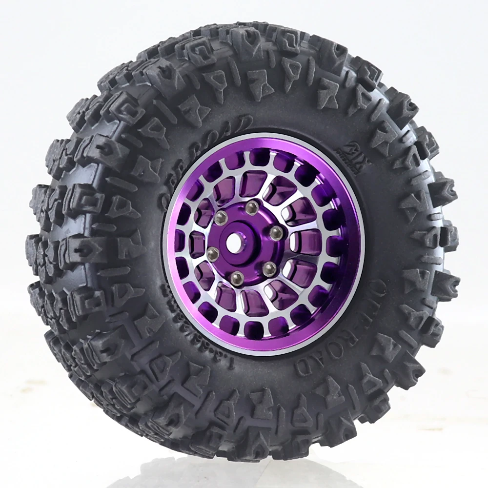 Aluminum Alloy 1.3 Inch Beadlock Wheel Rim Tire For 1/18 Traxxas Trx4m Trx4-m 1/24 Fms24 Axial Scx24 Rc Crawler Car Tire
