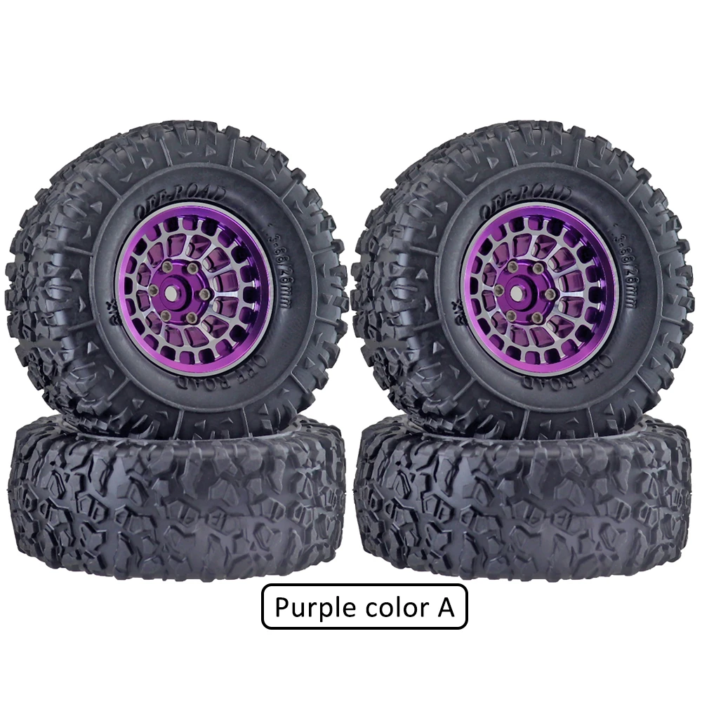 Aluminum Alloy 1.3 Inch Beadlock Wheel Rim Tire For 1/18 Traxxas Trx4m Trx4-m 1/24 Fms24 Axial Scx24 Rc Crawler Car Tire